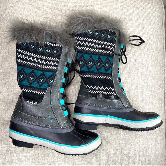 Western Chief Teal Speed Lace-Up Knit Boot - Picture 2 of 12